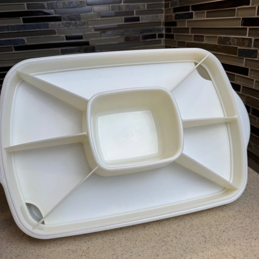 Pampered Chef Chillzanne Rectangle Server 2781 Egg Tray/ Veggie Platter Complete